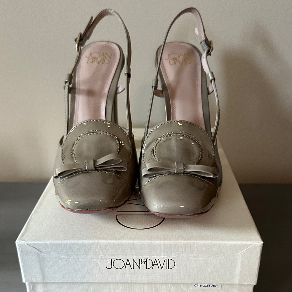 Joan & David Women's Taupe Patent Slingback Heels